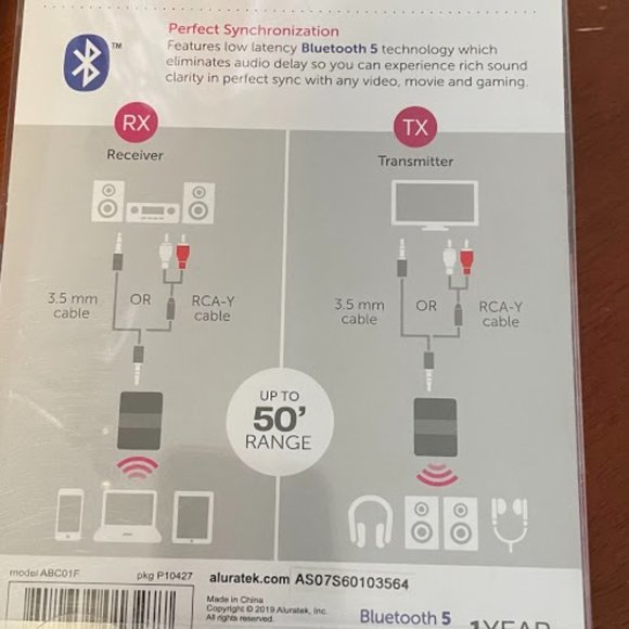 Pack of 2 - Bluetooth Audio Receiver / Transmitter | Bluetooth 5 | 50 ft - Picture 3 of 5